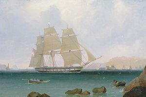 En rigget slup fra White Squadron utenfor Plymouth, 1835